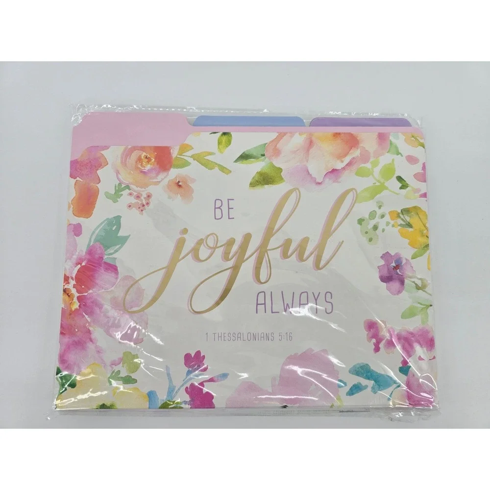Graphique de France 9 Floral Religious File Folders Gold Foil Scripture FIF048